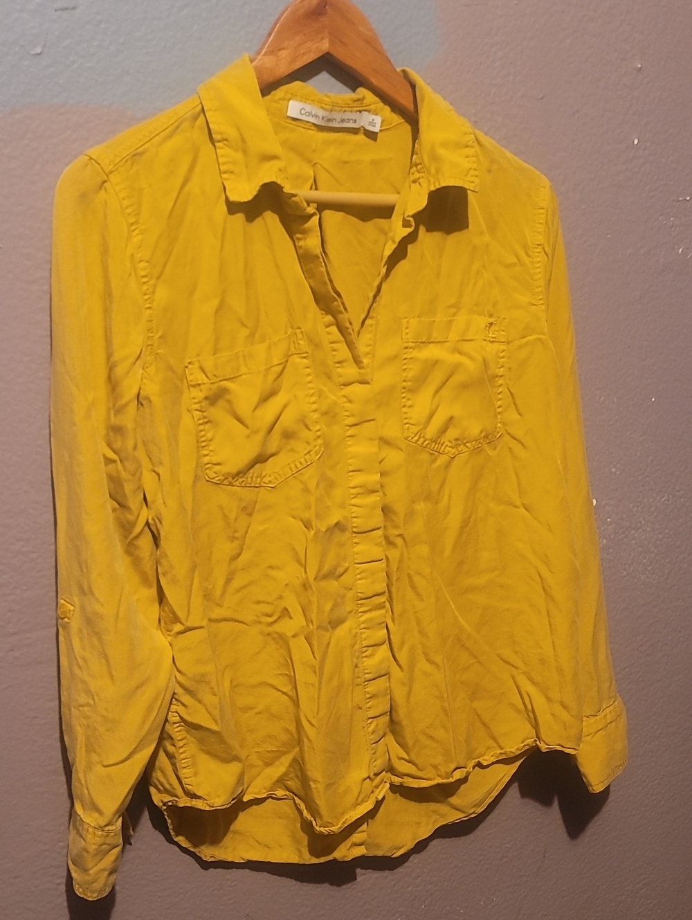 Calvin Klein Bright Yellow Button-Down Shirt